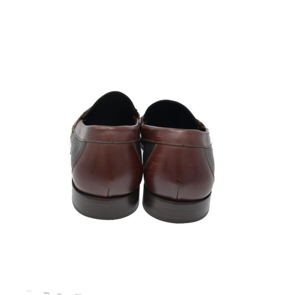 HS TRASK Sz 11M Brown Black Leather Tassel Loafer main image 5
